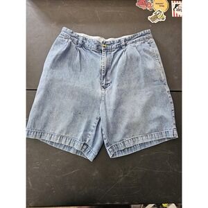 Tommy Hilfiger Shorts Mens 30 Denim Casual Pleated Vintage Embroidered